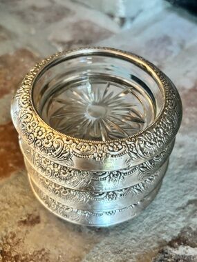 Frank M. Whiting Co. Sterling Silver and Glass Coasters • set of 4